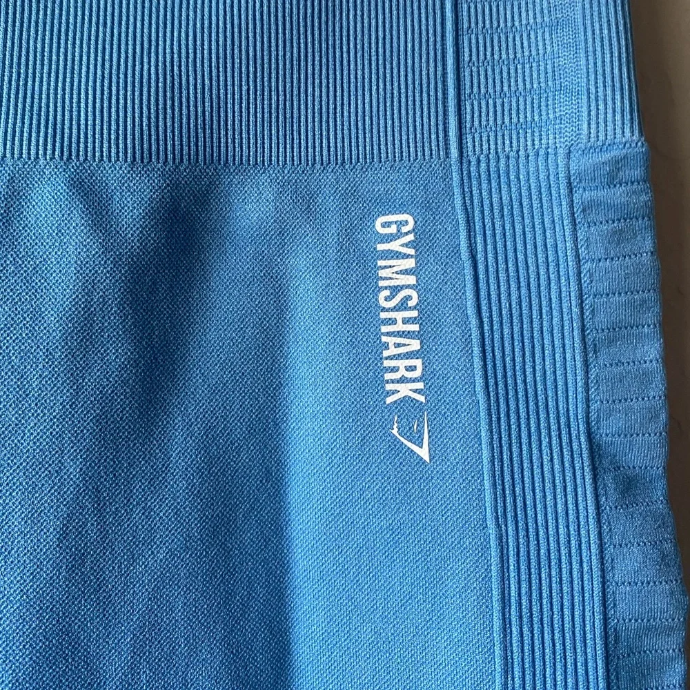 Gymshark Energy Seamless Cropped Leggings in Dark Baby Blue ~ Size Small - Picture 5 of 10
